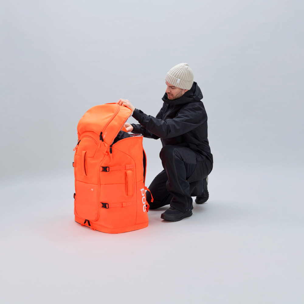 Fluorescent orange outlet backpack